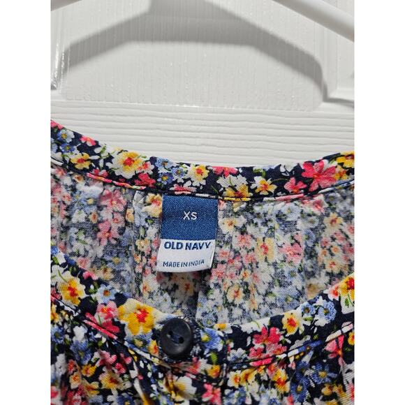 Old Navy Floral Maxi Button Dress Sz XS Extra Small Cottagecore Bohemian - Picture 2 of 6